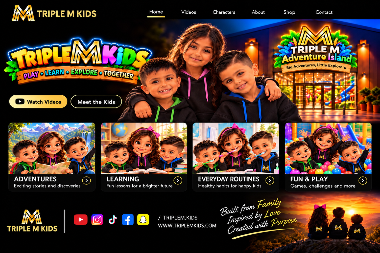 Triple M Kids Home approved desktop page design