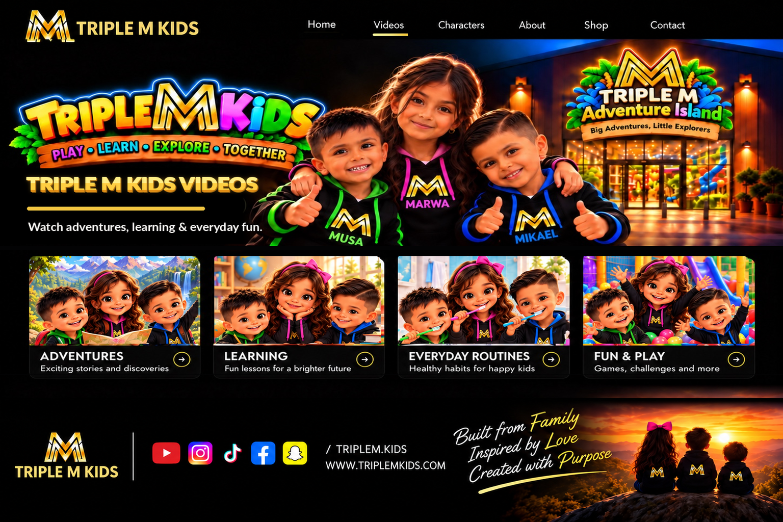 Triple M Kids TRIPLE M KIDS VIDEOS approved desktop page design