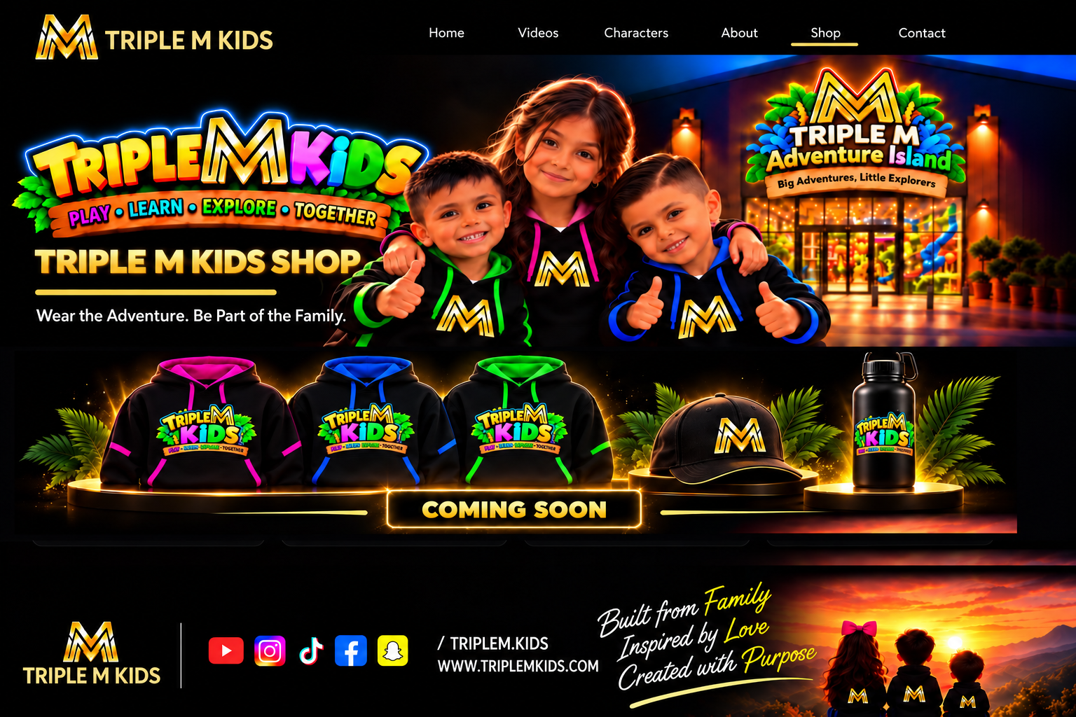 Triple M Kids TRIPLE M KIDS SHOP approved desktop page design